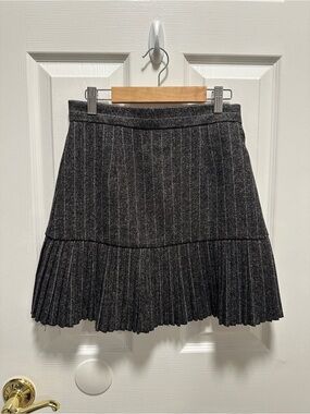 Pinstripe Pleated Hem Skirt - Women's